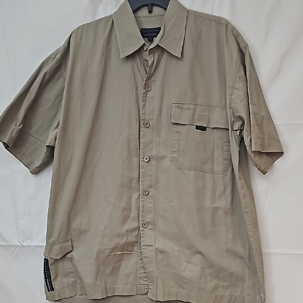 90s Oversized Men's Barcode Shirt Large